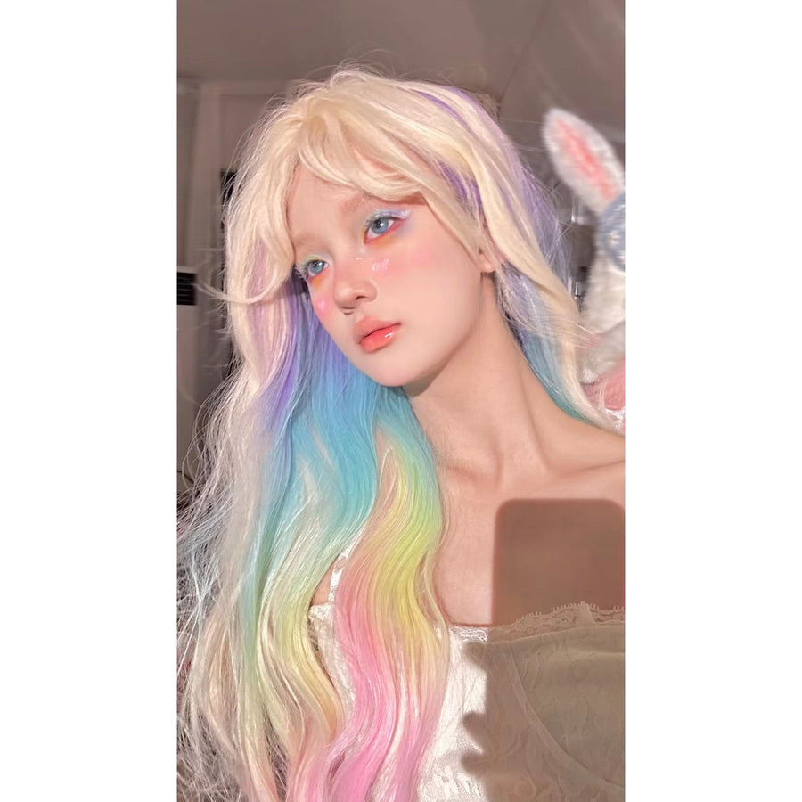 Rainbow Long Curly Wig UB98943