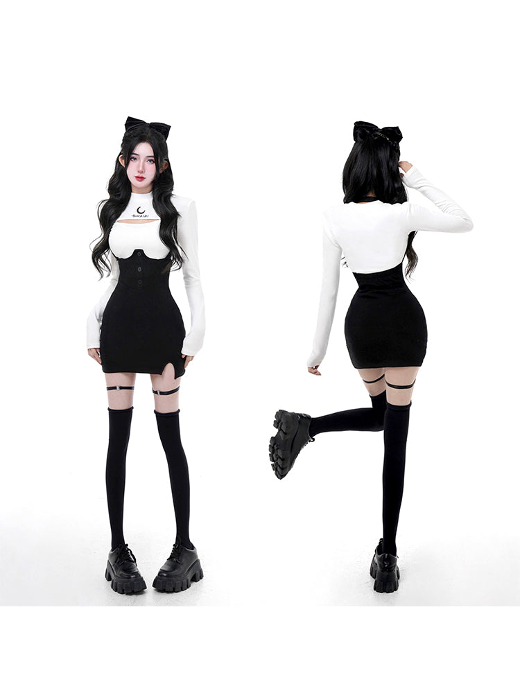 Sweet Cool T-shirt + Suspender Skirt Set UB98547