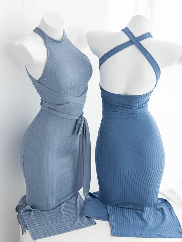 Blue Slit Dress UB98515