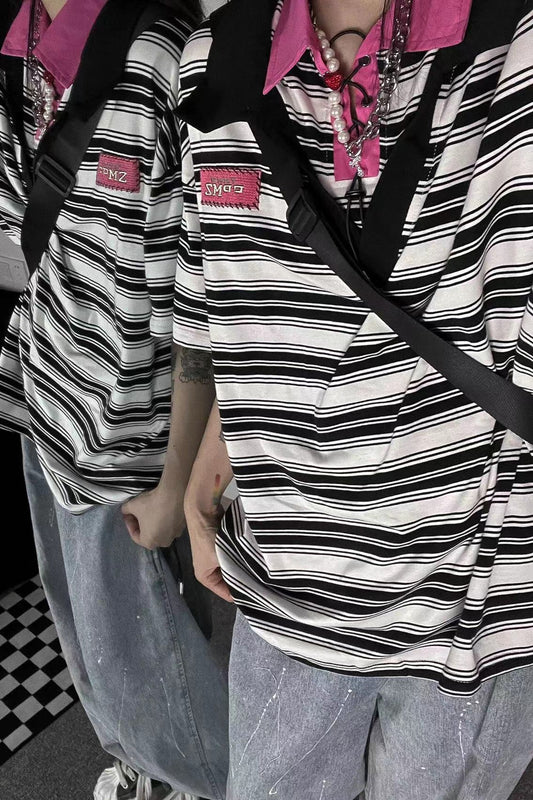 Vintage Striped Polo Top UB98457