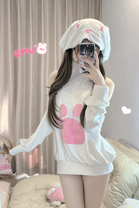 WHITE CAT'S PAW HOODIE UB98189