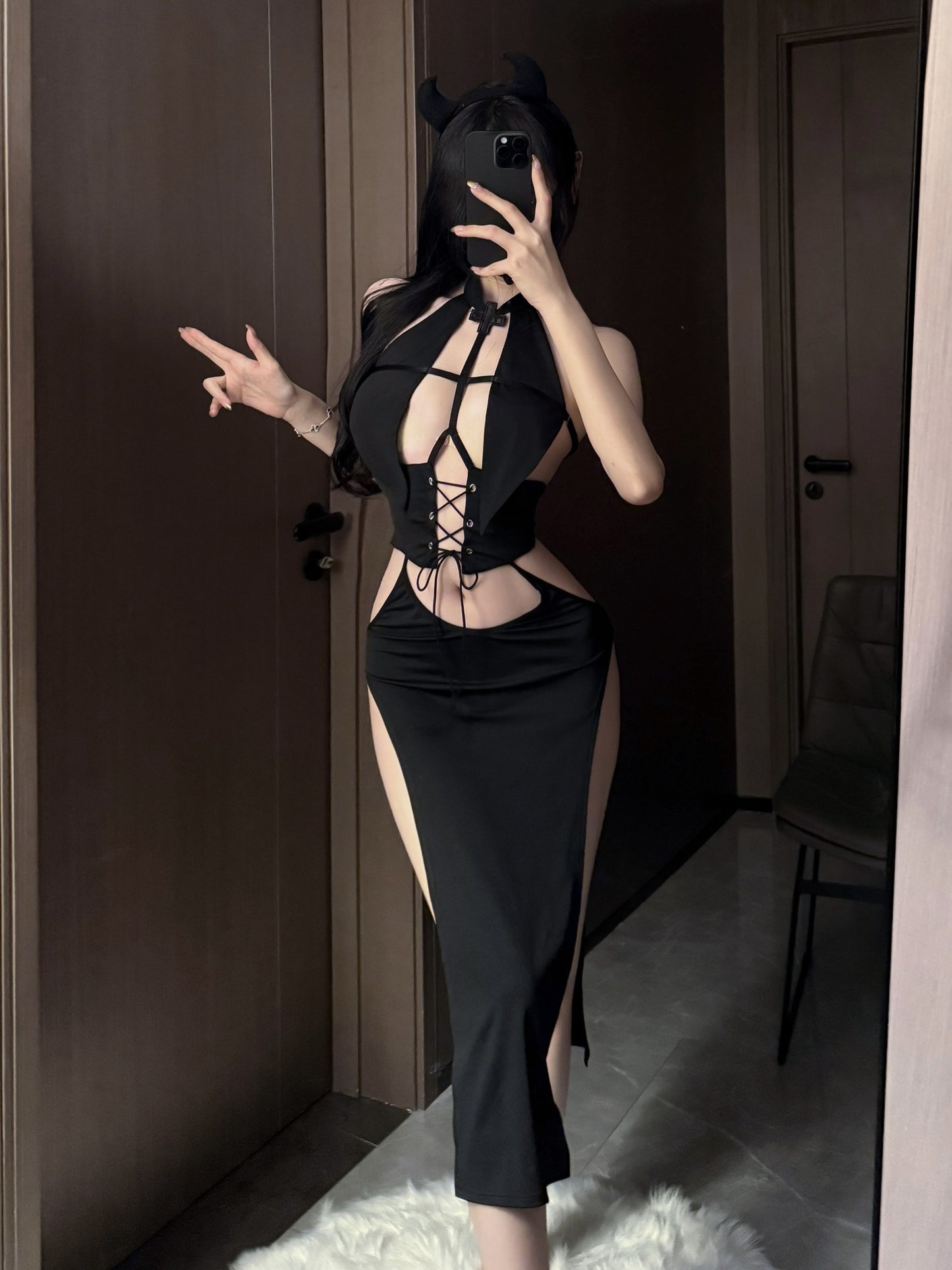 black nun dress set UB10068