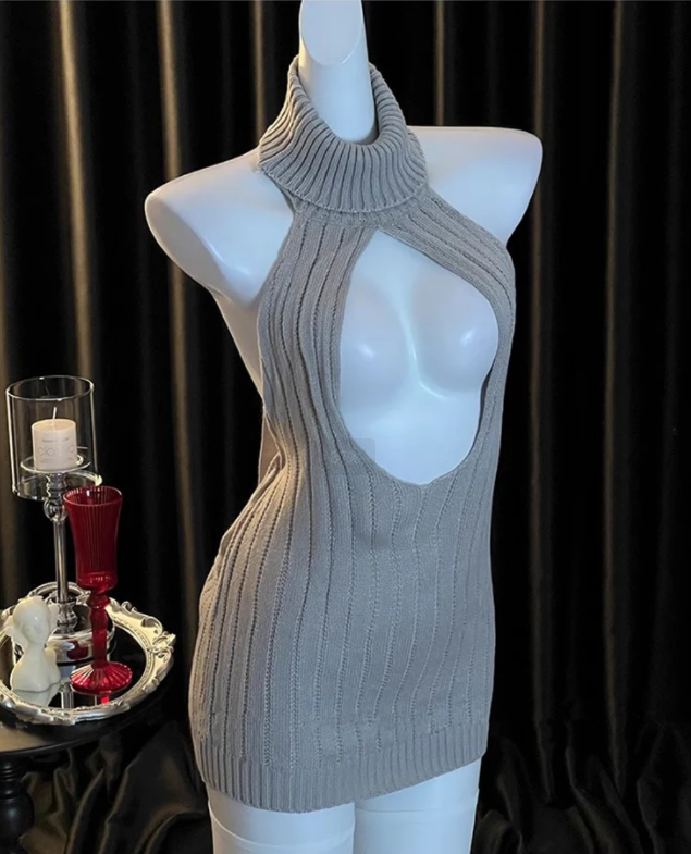 Hollow Sweater Nightgown UB10019