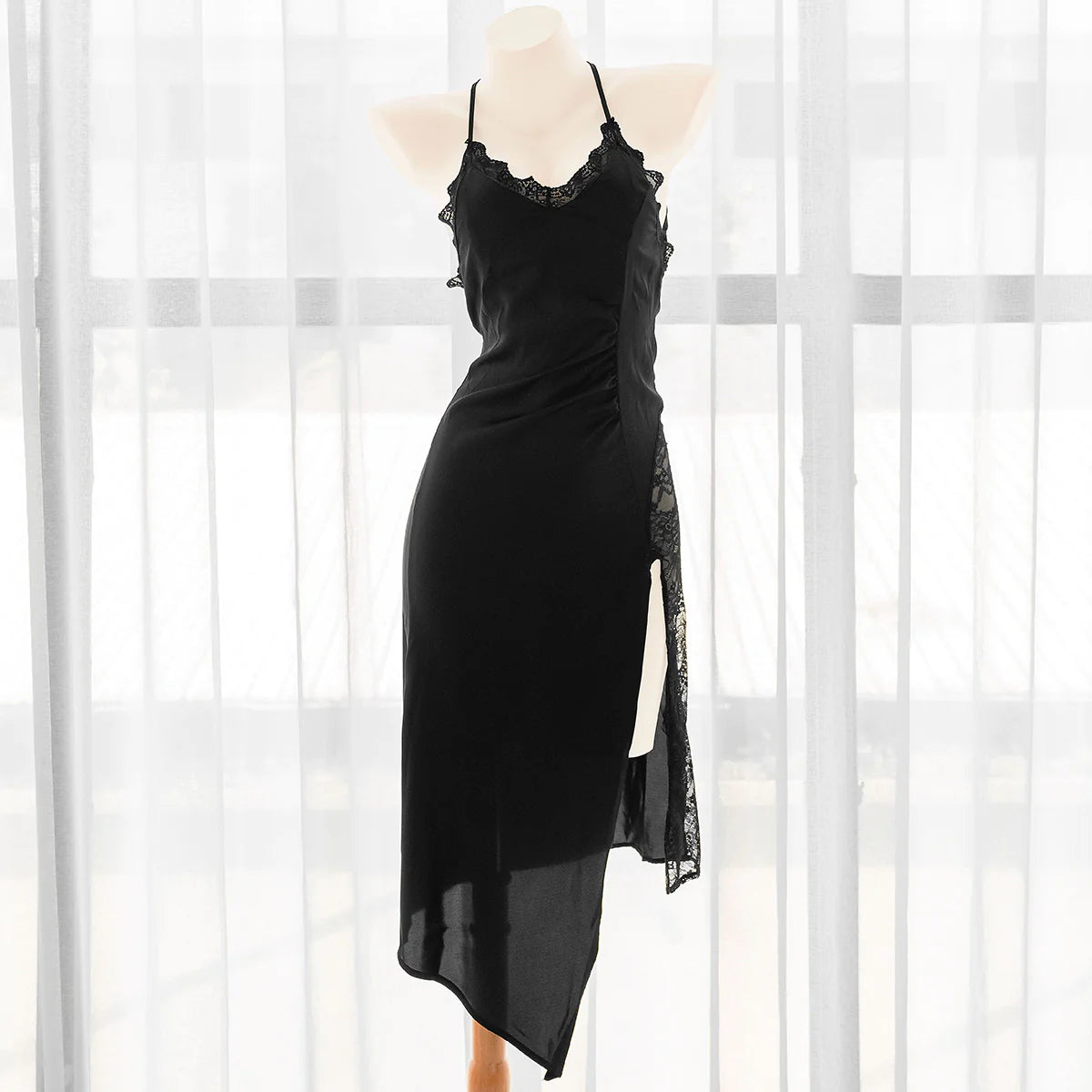 black lace suspender nightdress  UB98566