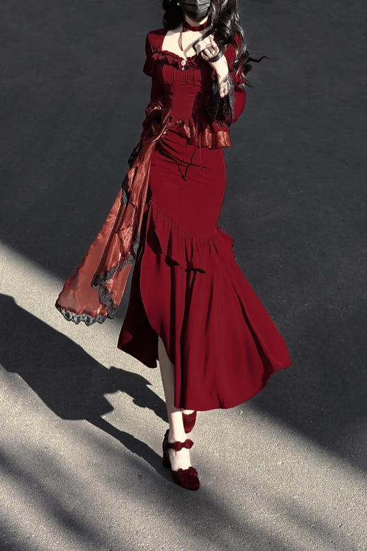 Red Velvet Dress UB98818