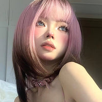 Pink Gradient Brown Wig UB98861