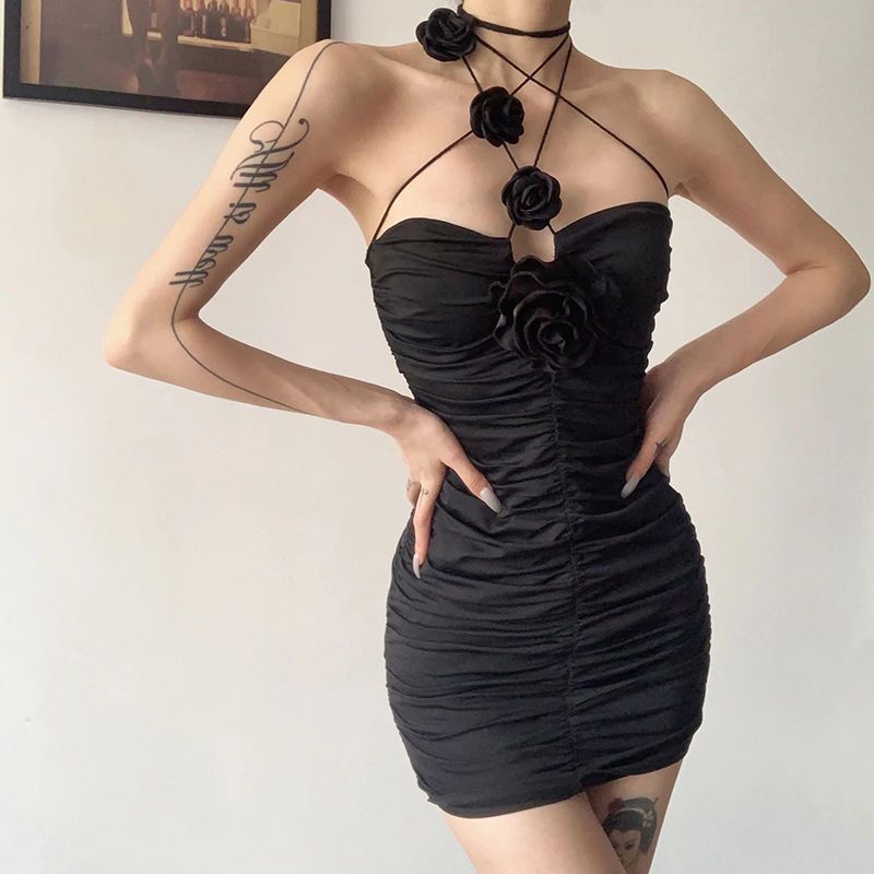 Black Suspender Dress UB98587