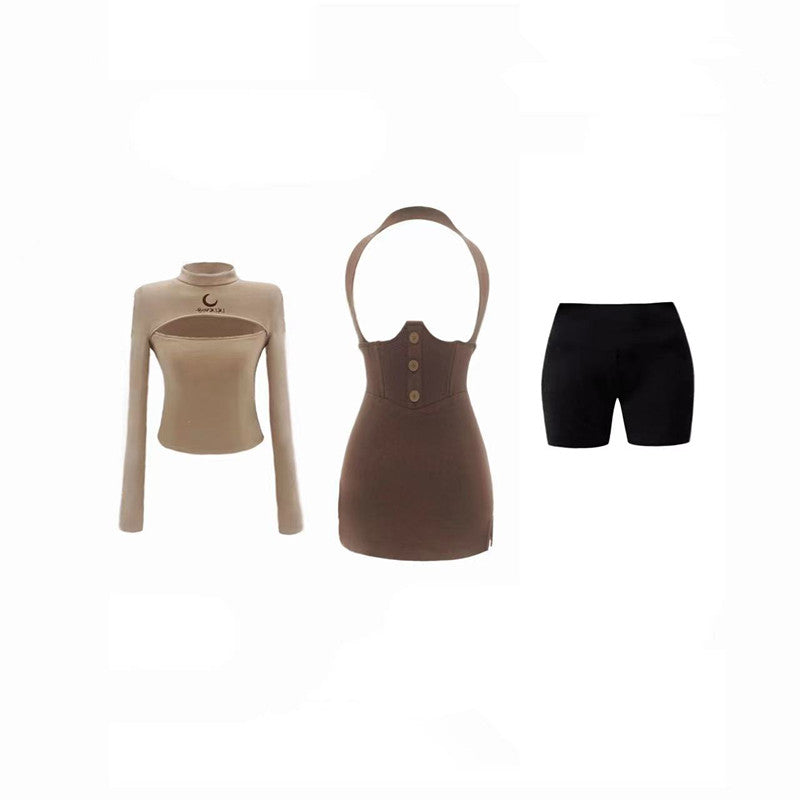 Sweet Cool T-shirt + Suspender Skirt Set UB98547