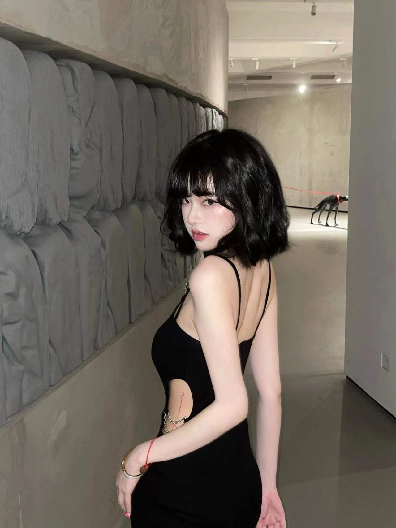 Chain Black Suspender Dress UB98338