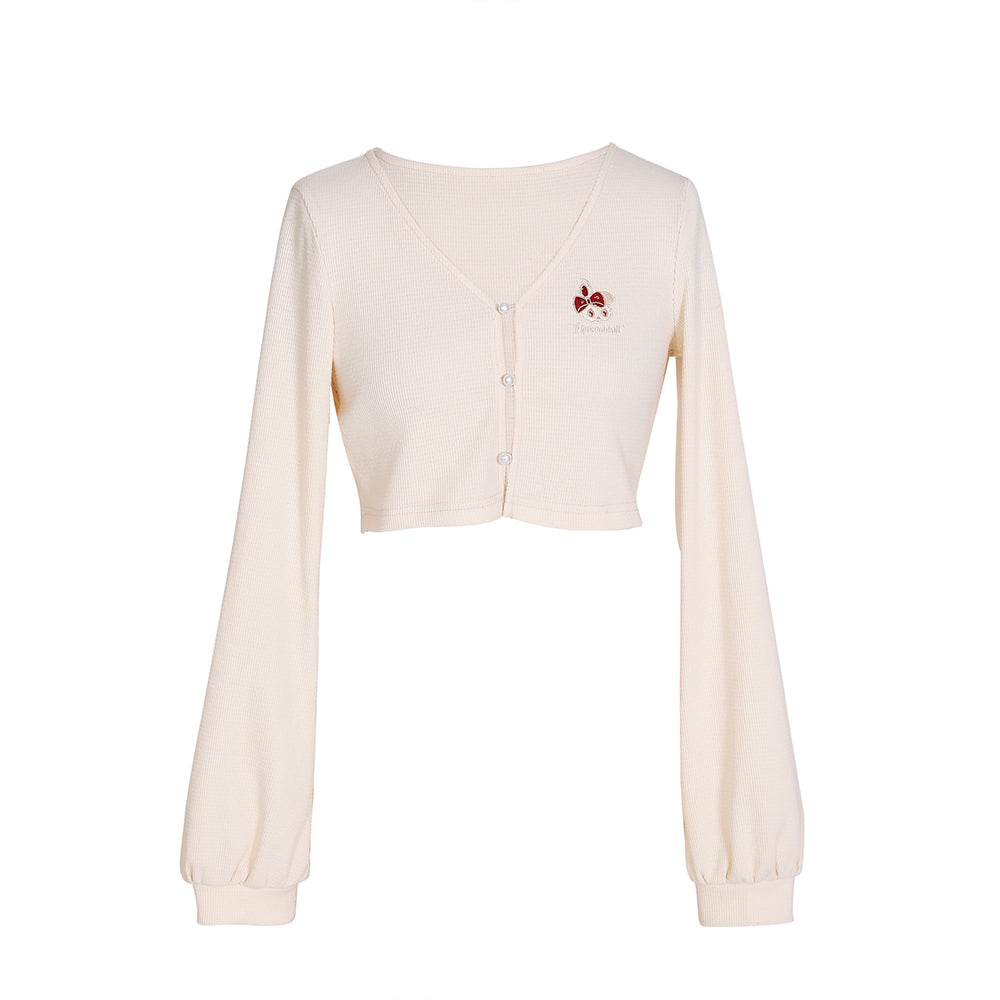 Embroidered Cardigan + Lace Suspender Skirt Suit UB98674