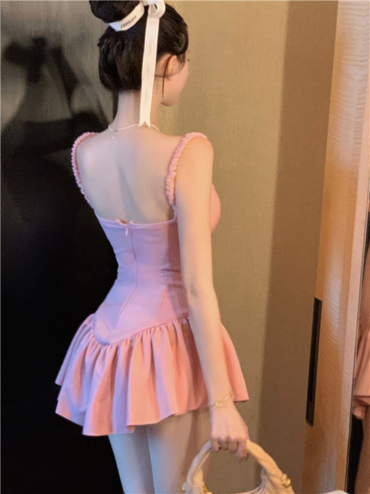 Pink Suspender Dress UB98716