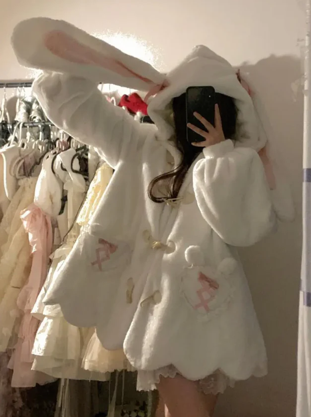 Plush Bunny Ear Coat UB99418