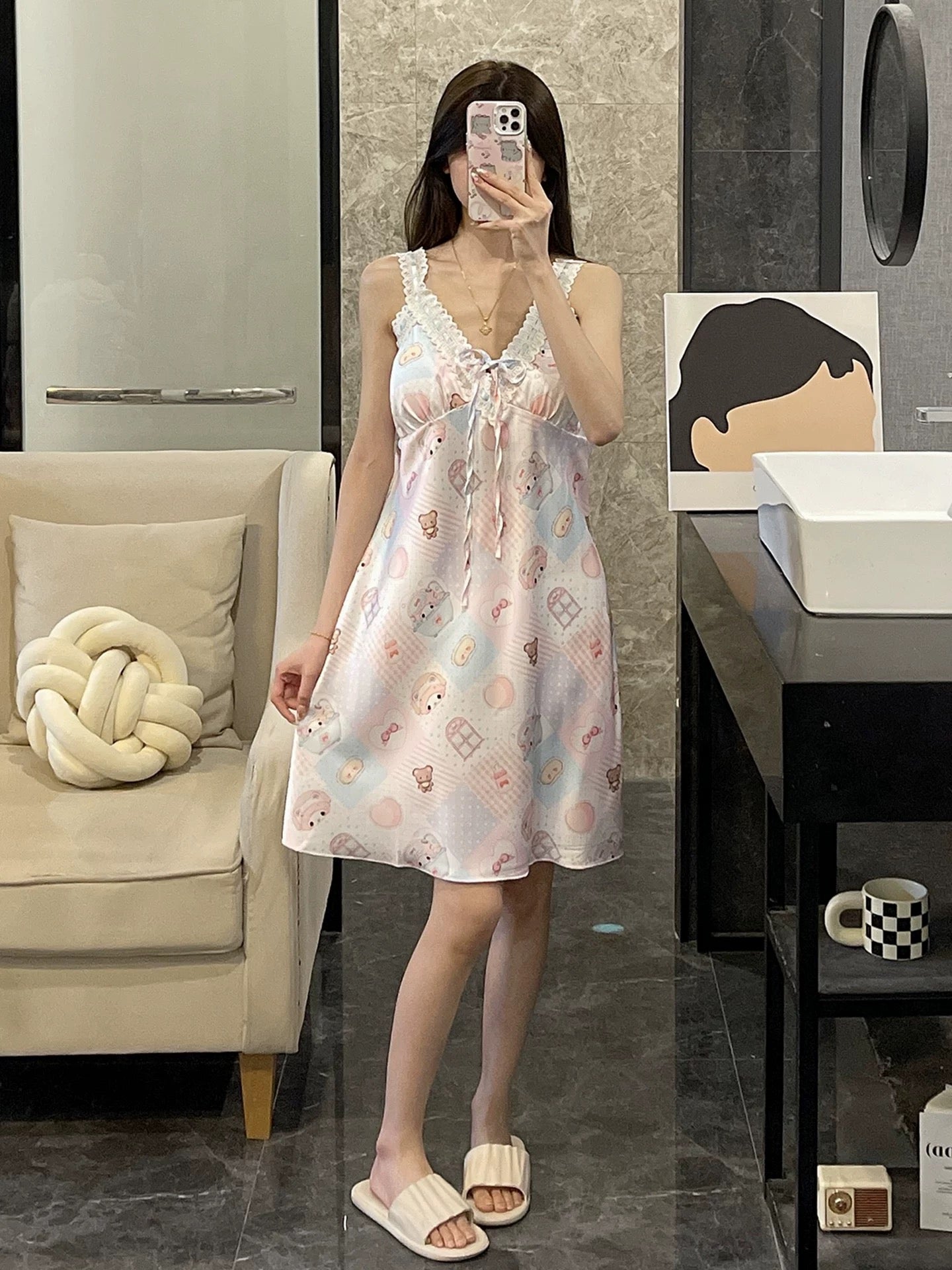 soft silk nightdress  UB10114