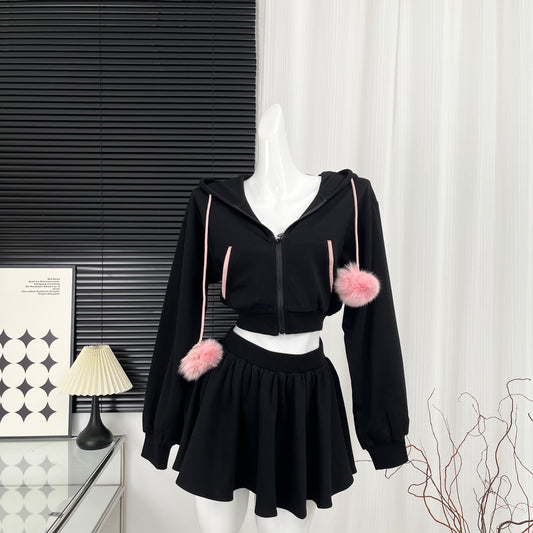 Rabbit Ear Preppy Sweatshirt Set UB98653