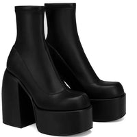 Patent Leather Platform Ankle Boots UB98369