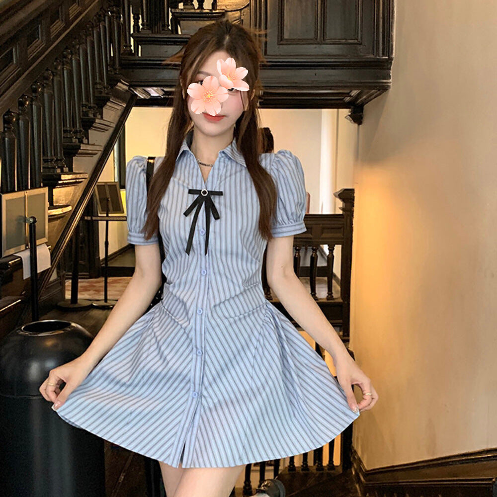 Blue Striped Shirt Dress  UB98469