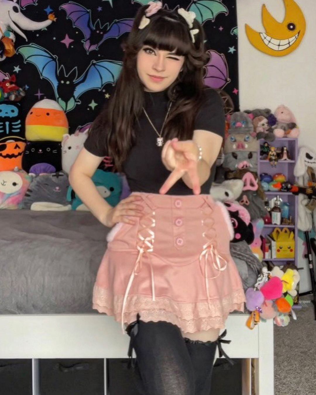 Pink High Waist Skirt UB96059