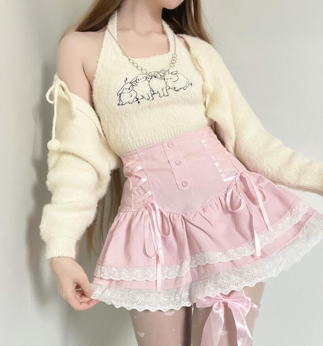 Pink High Waist Skirt UB96059