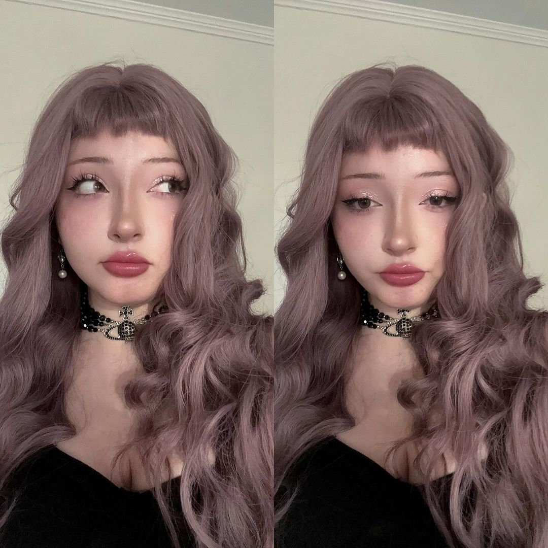 PINK PURPLR LONG CURLY WIG UB97001