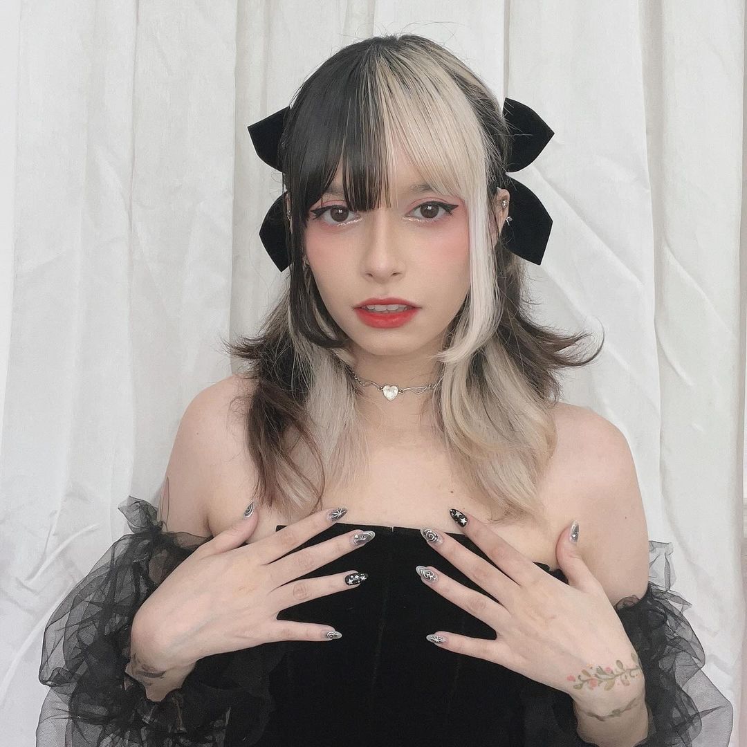 Black Puff Sleeve Off-shoulder Velvet Pleated Dress  UB96037