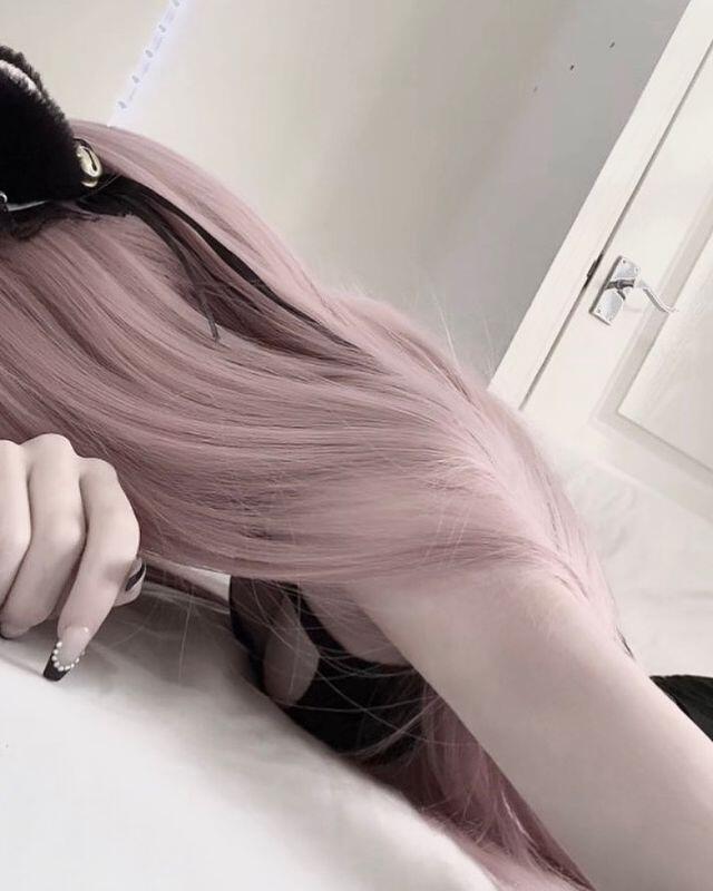" LONG STRAIGHT PINK HAIR "WIG H082101