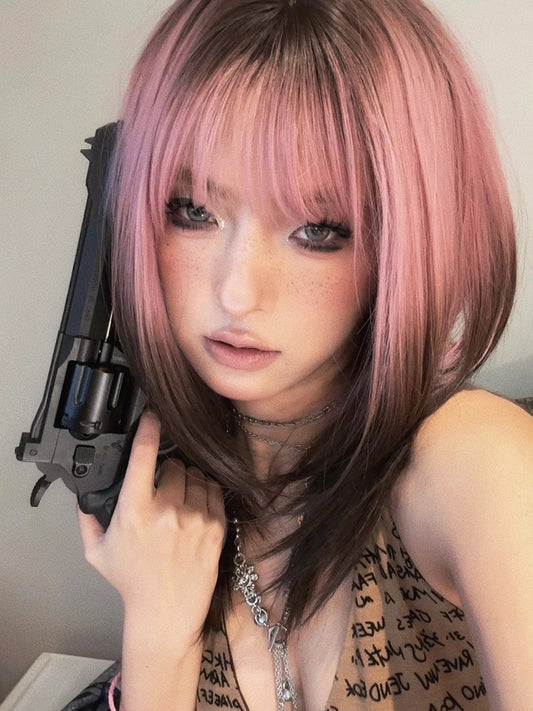 Y2K Pink Brown Wig UB99086