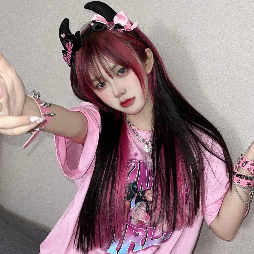 Black Pink Gradient Wig UB99040