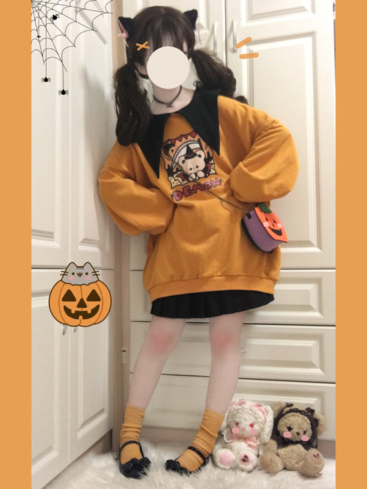 Cute Pumpkin Yellow Hoodie UB98595