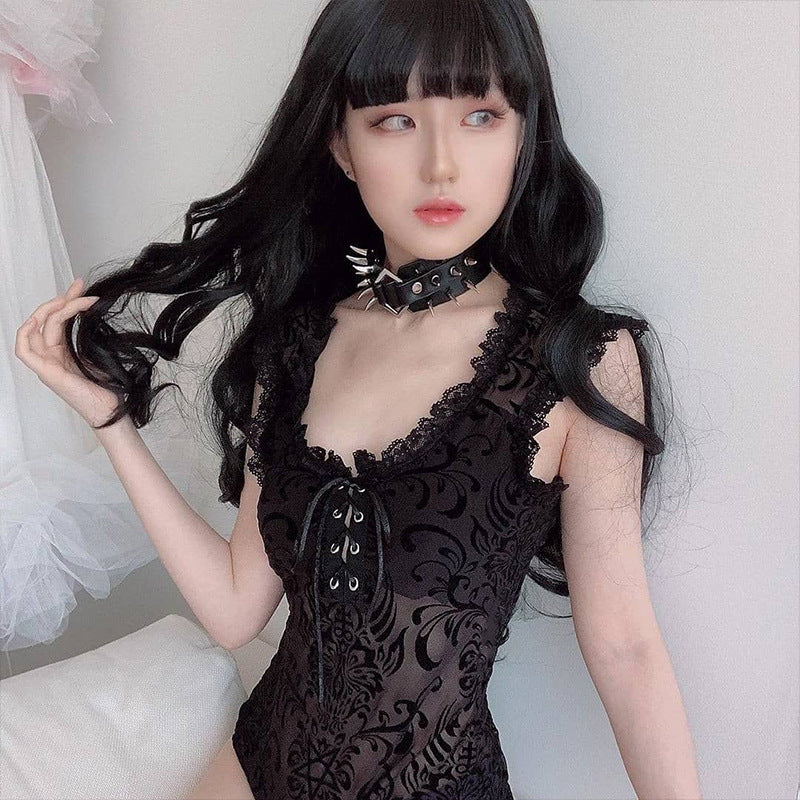 Black Lace Vest UB98413
