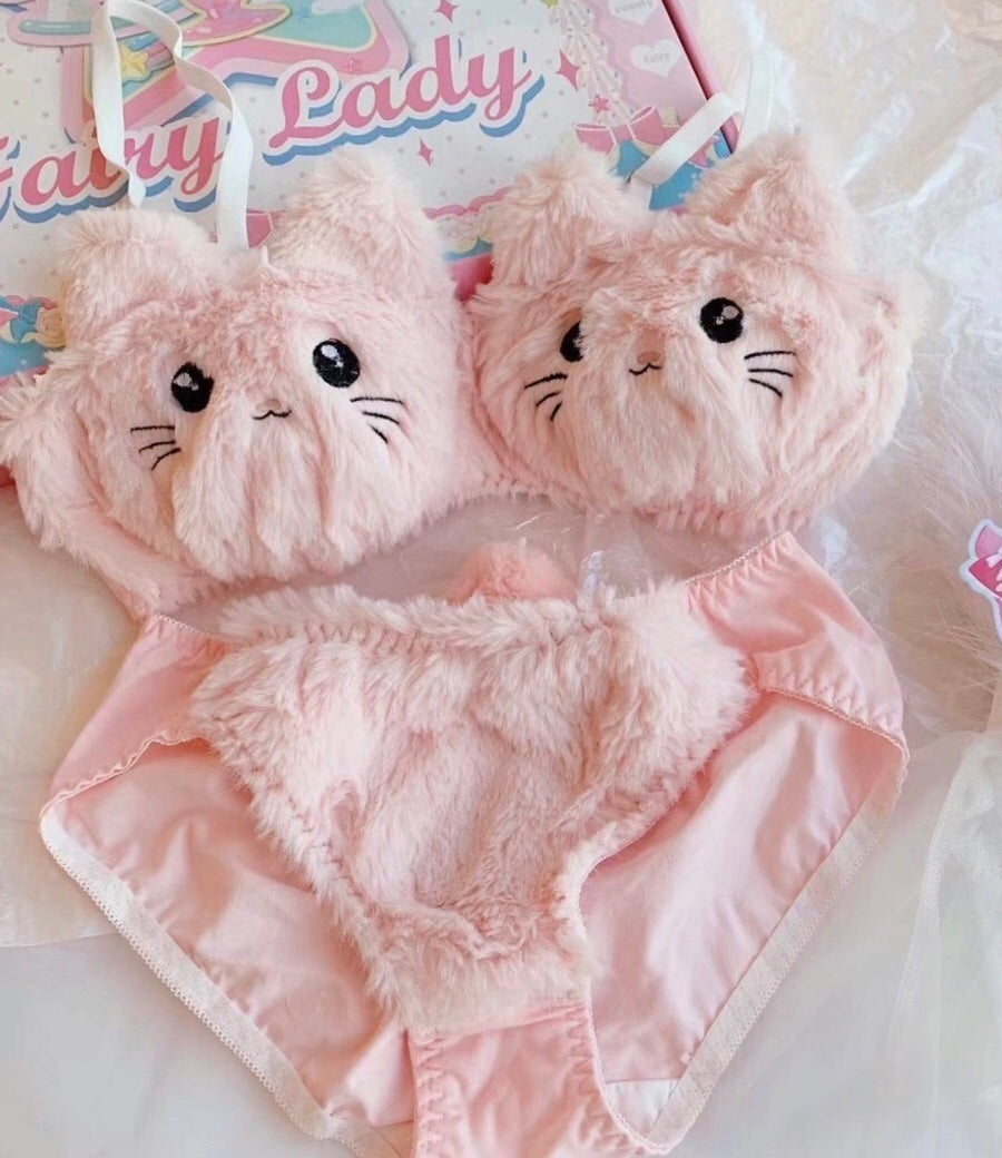 Cute Cat Plush Underwear Set UB98501