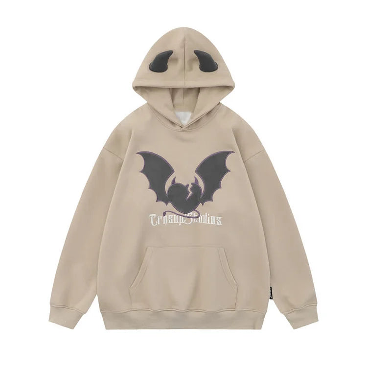 Little Devil Letter Embroidery Hoodie UB98557