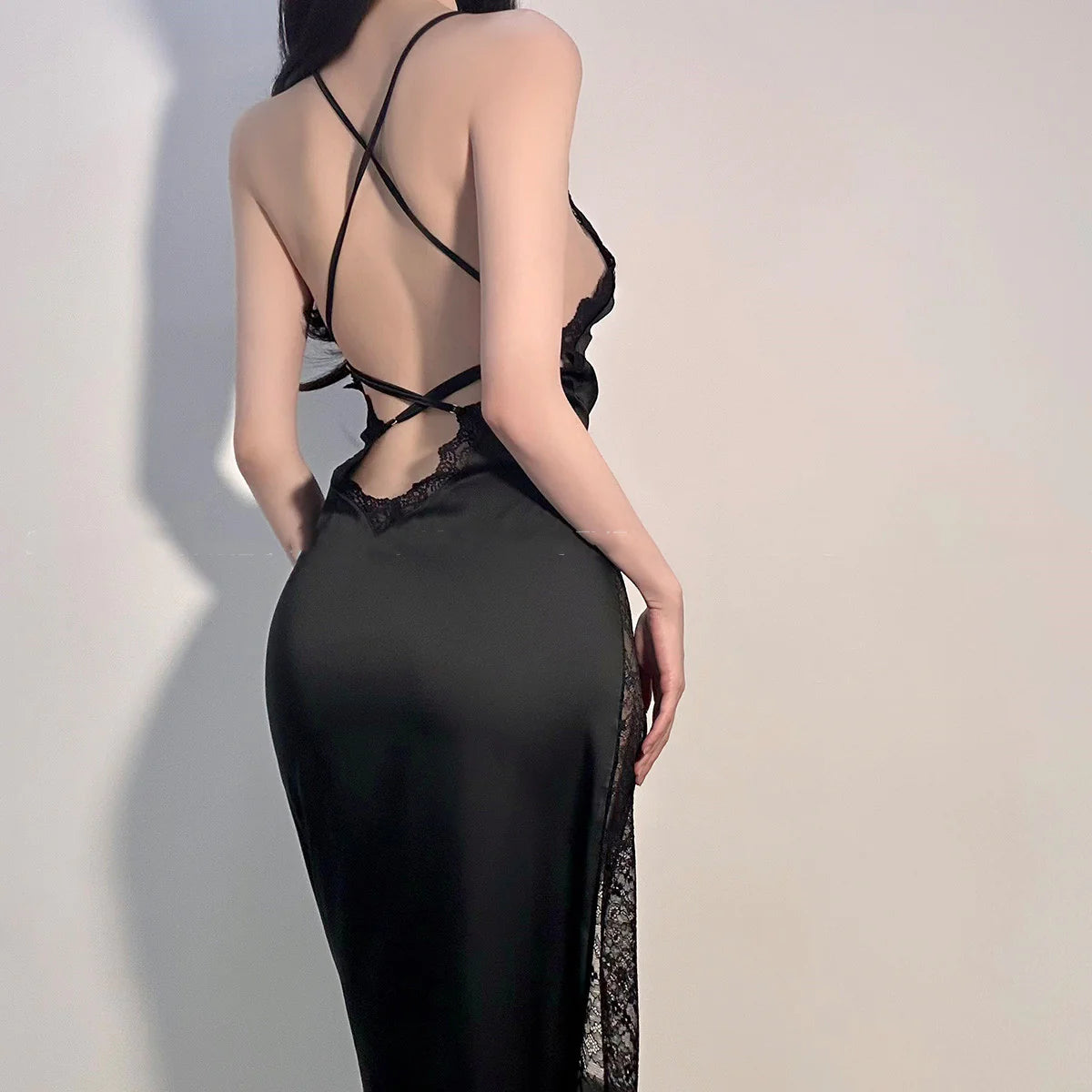 black lace suspender nightdress  UB98566