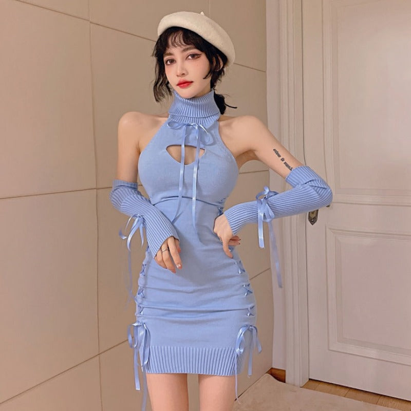 High Neck Strapless Strappy Dress UB98675