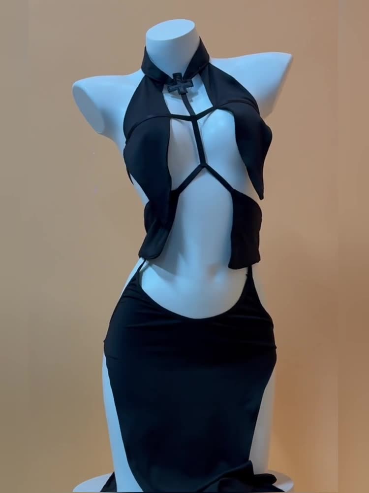 black nun dress set UB10068