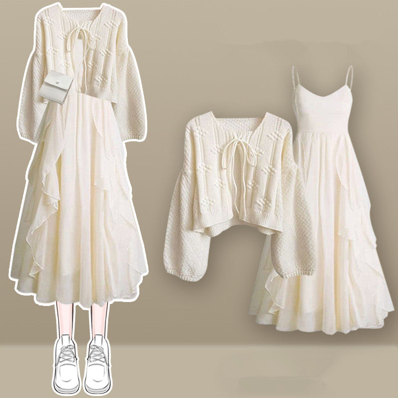 Cardigan + Dress Two-piece Set UB99249