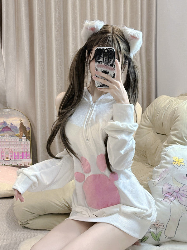 WHITE CAT'S PAW HOODIE UB98189
