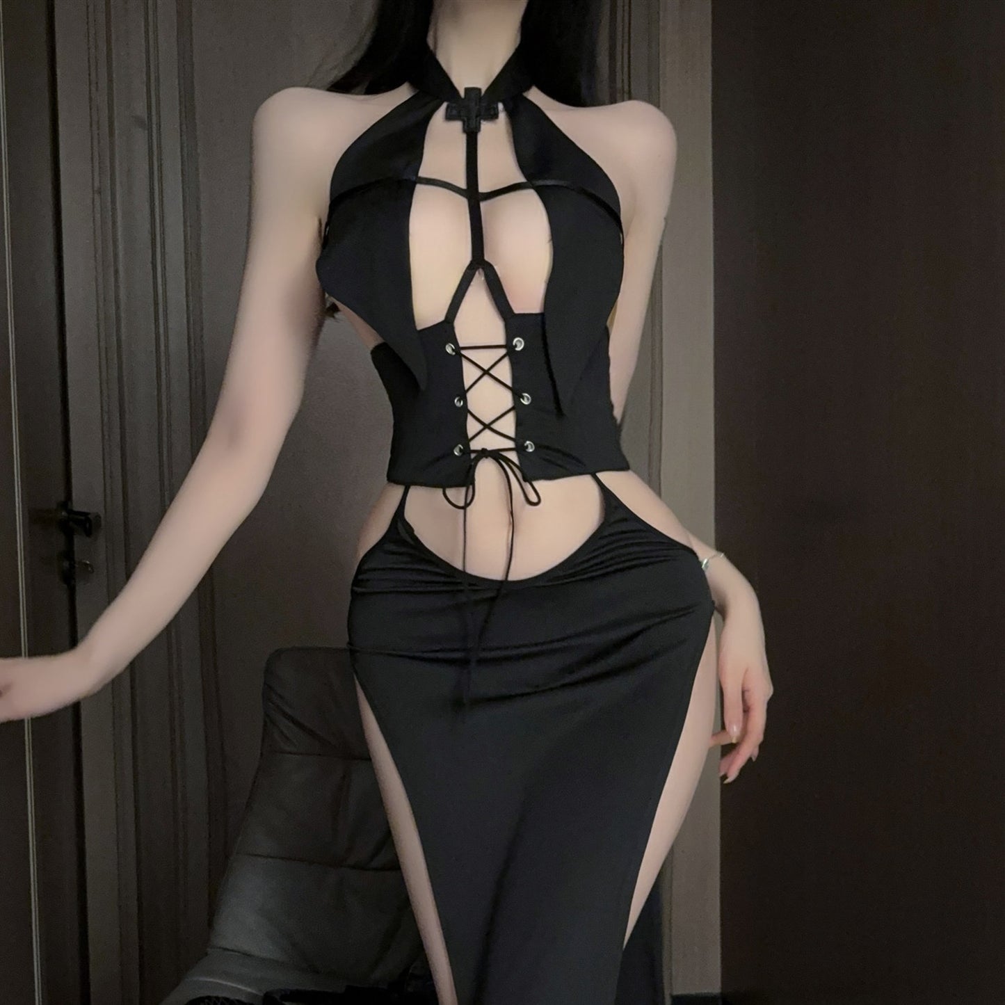 black nun dress set UB10068