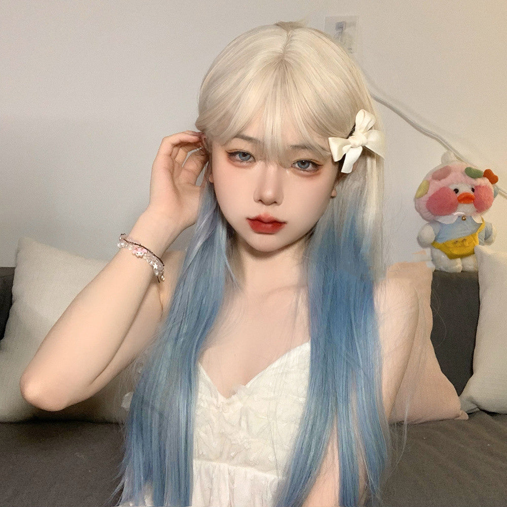 FRADIENT BLUE LONG STRAIGHT WIG UB98075