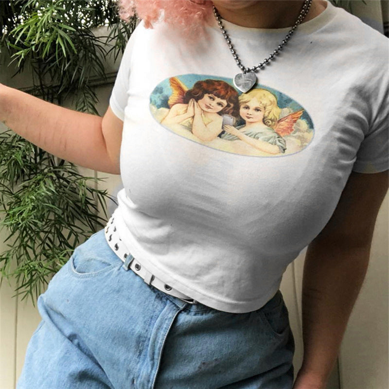 [@f.oxbaby] “ANGEL PRINTING” CROP TOP W041302REVIEW