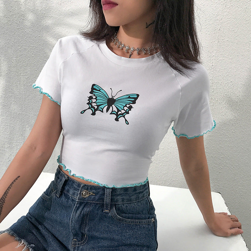 [@f.oxbaby] "ONE BLUE BUTTERFLY" CROP TOP K050201REVIEW