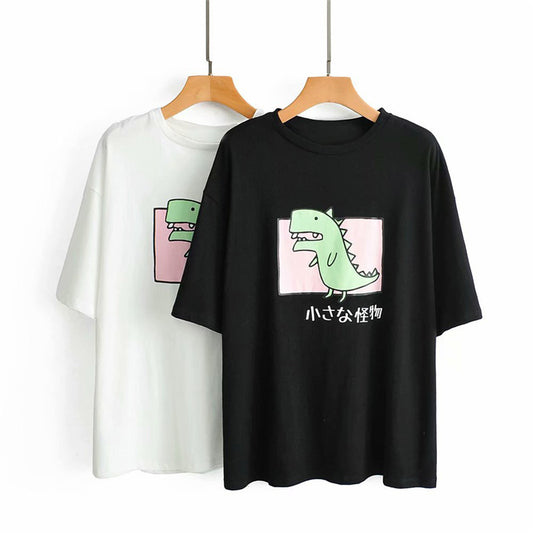"CARTOON DINOSAUR" LOOSE TEE T-SHIRT K061703