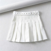 "LOVE" PLEATED SKIRT WITH BELT K052602