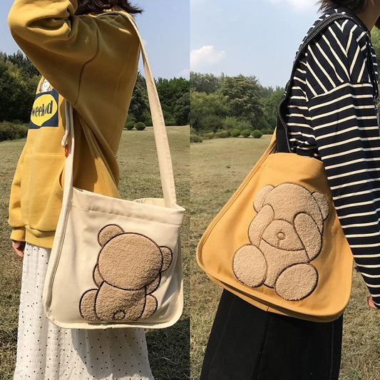 CUTE EMBROIDERY LOVELY BEAR SHOULDER BAG UB2621