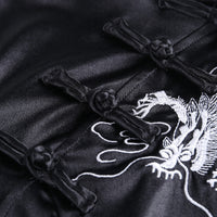 [@strawberry.hayes] "Dark Embroidered Dragon" Long Cheongsam Dress Y040703REVIEW