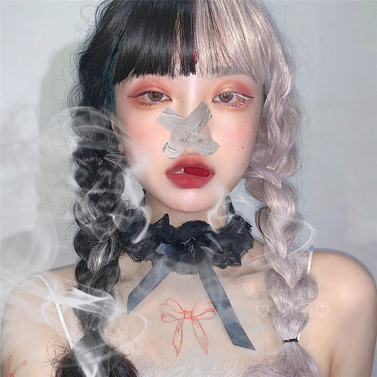 AIR BANGS PINK STITCHING LONG CURLY WIG UB3211