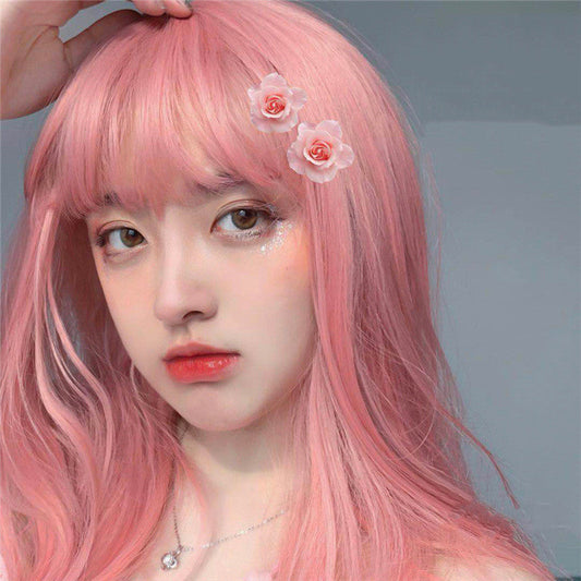 Air Bangs Pink Gradient Long Straight Wig ER5787