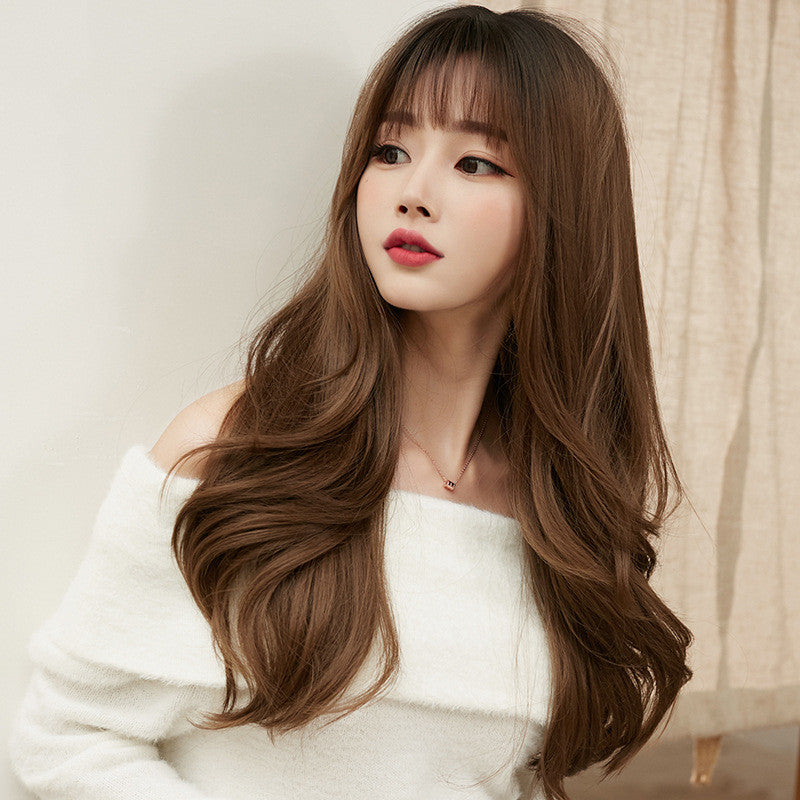 NATURAL BANGS LONG CURLY WIG UB3338