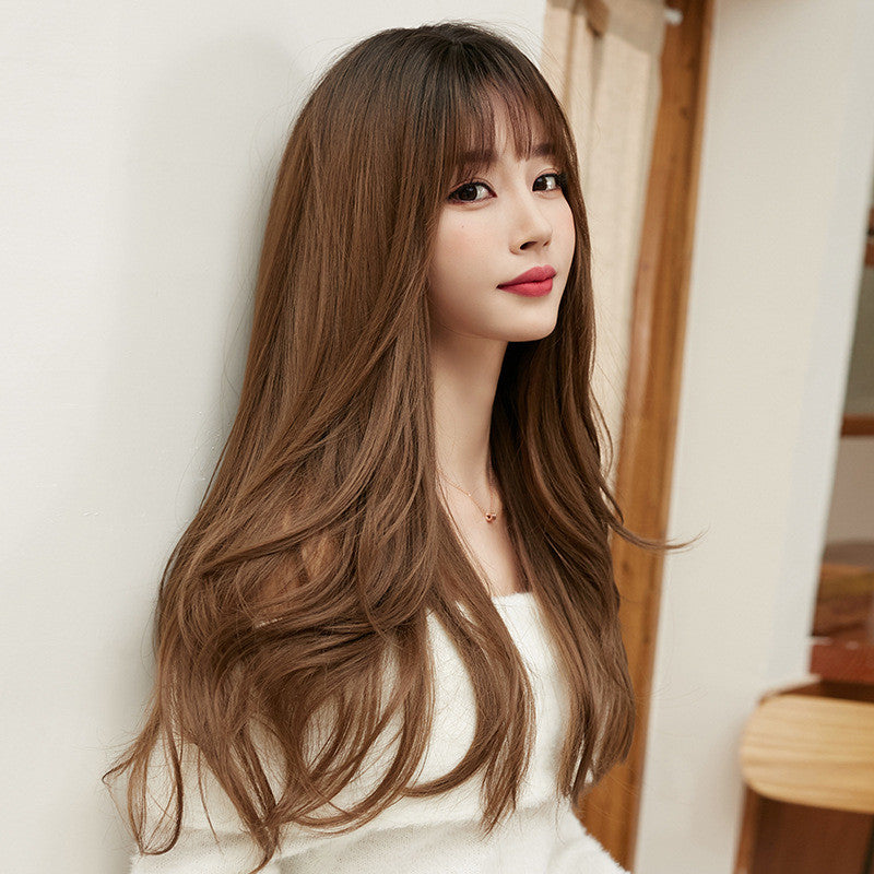 NATURAL BANGS LONG CURLY WIG UB3338