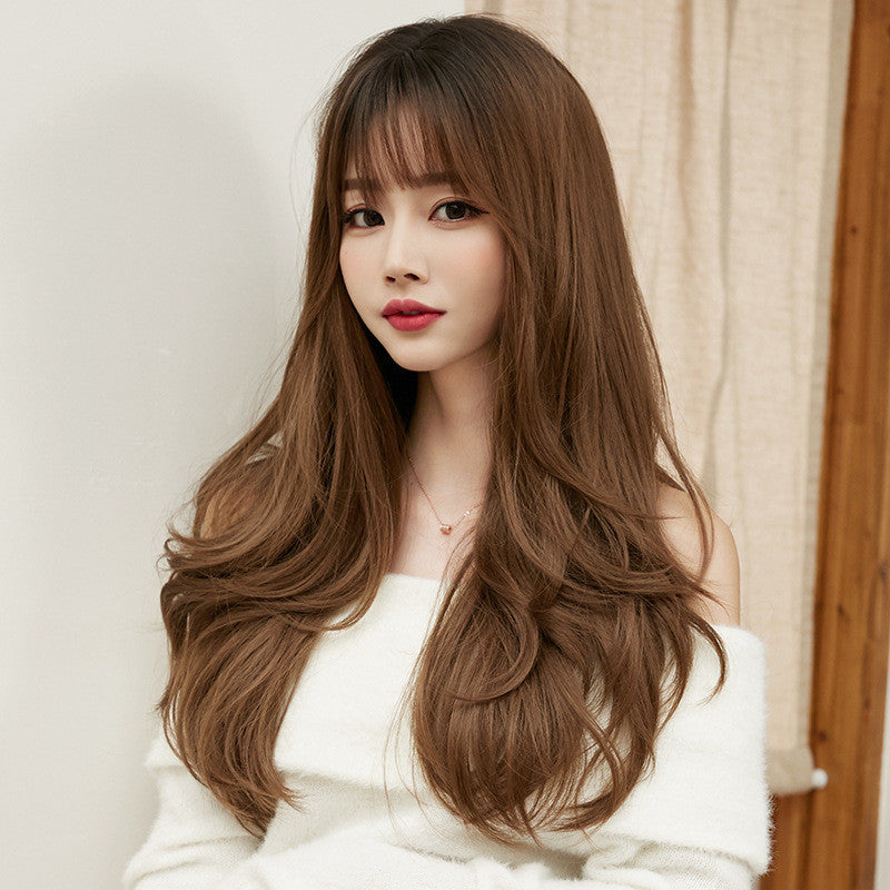 NATURAL BANGS LONG CURLY WIG UB3338