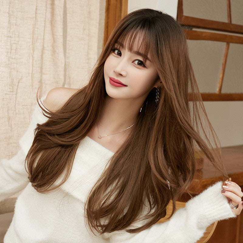 NATURAL BANGS LONG CURLY WIG UB3338